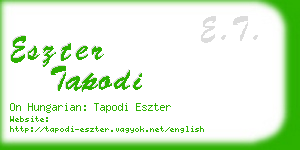 eszter tapodi business card